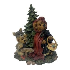 Lil' Red Going To Grandma's Boyd's Bears Bearstone Figurine w/ Wolf Fairy Tale